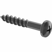 BSC PREFERRED Screws for Particleboard and Fiberboard Rounded Head Black-Oxide Steel No. 10 Size 1-1/4 L, 100PK 91555A133